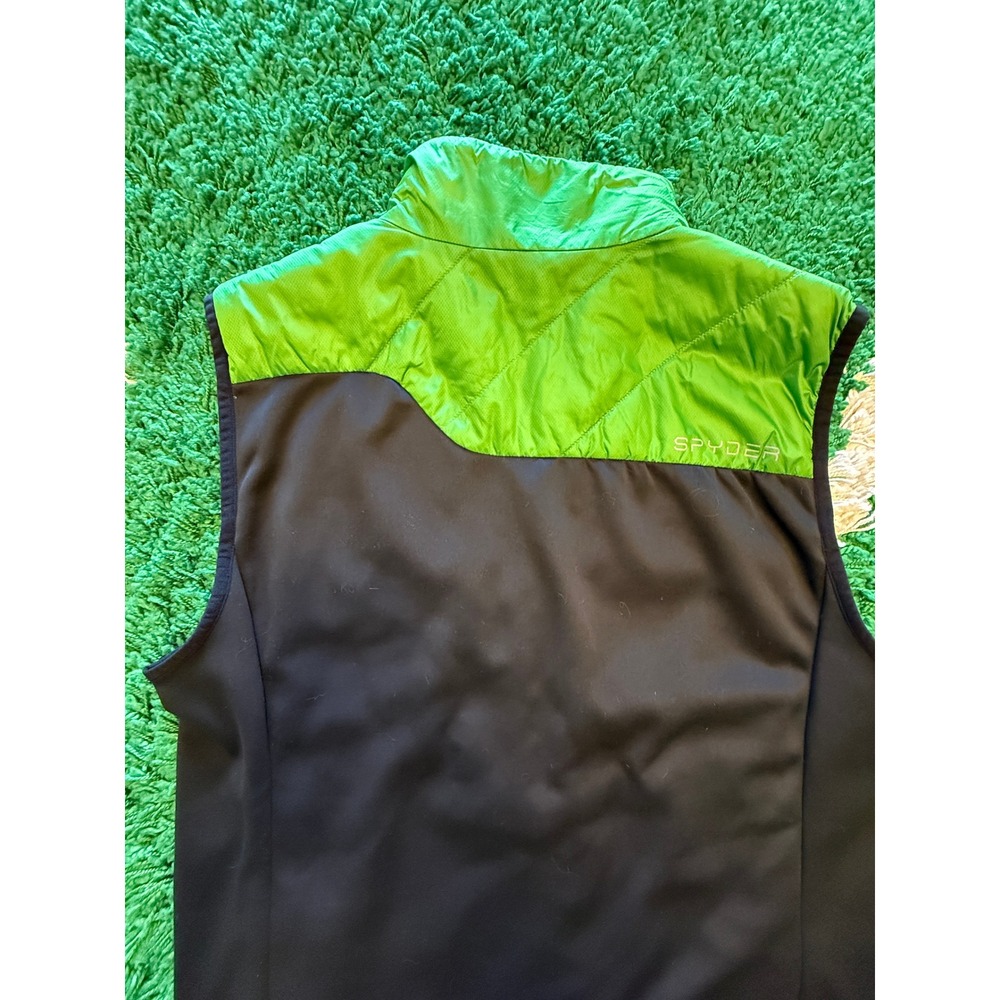 Spyder Puffer Vest Mens Large Green Excellent Full Zip Quilted Lightweight Ski - Picture 10 of 10